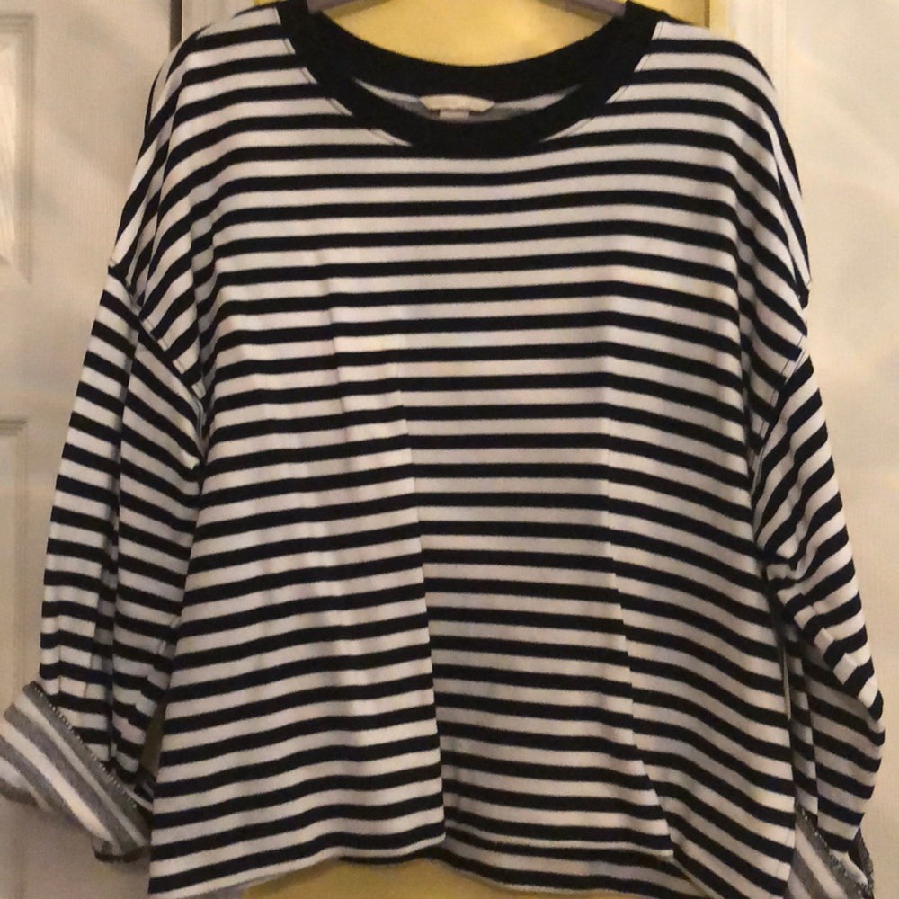 H&M Striped Oversized Sweatshirt